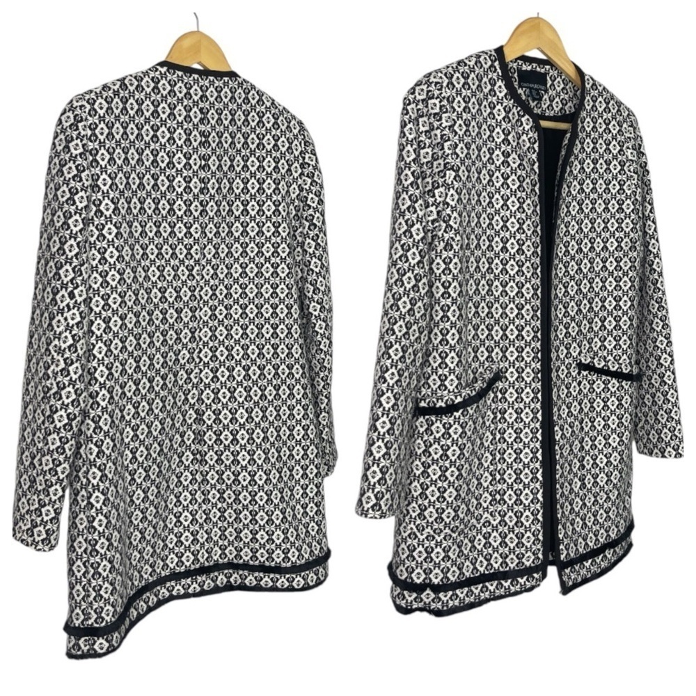 Cynthia Rowley black & White Print Open Jacket S